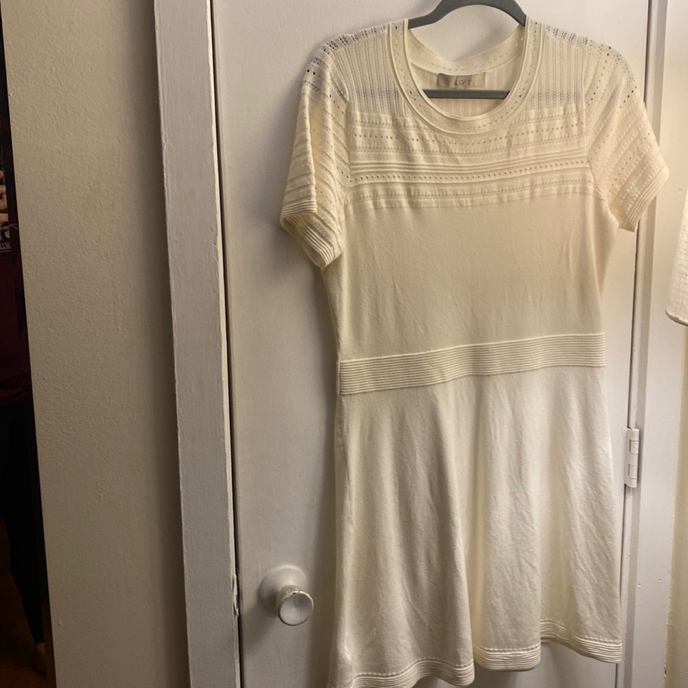 Loft cream colored dress